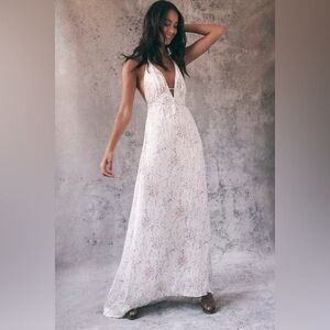 LoveShackFancy | Dresses | Maxi Halter Love Shack Fancy Dress White With  Purple And Yellow Floral | Poshmark